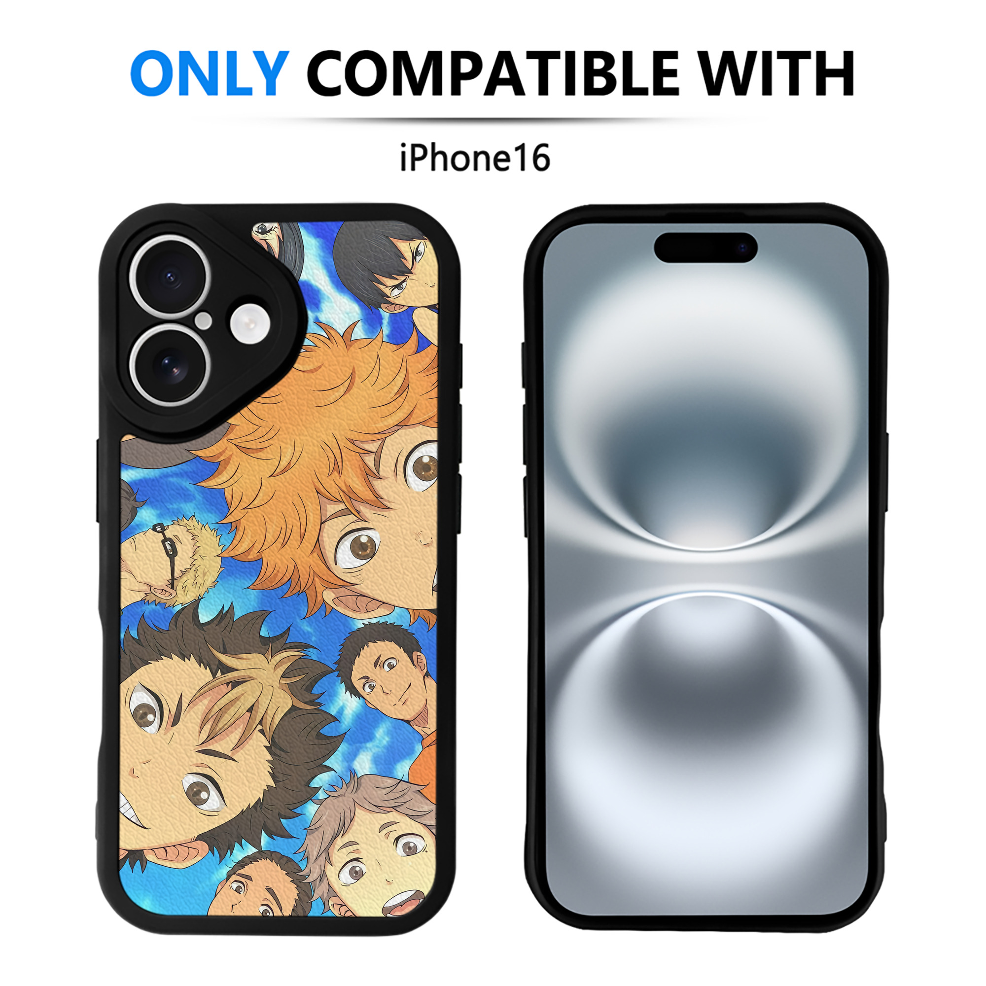 （画像用） ハイキュー!! Haikyu!! 【iPhone 16シリーズ対応】シリコンスマホケース（レザー調） 材質：シリコン
